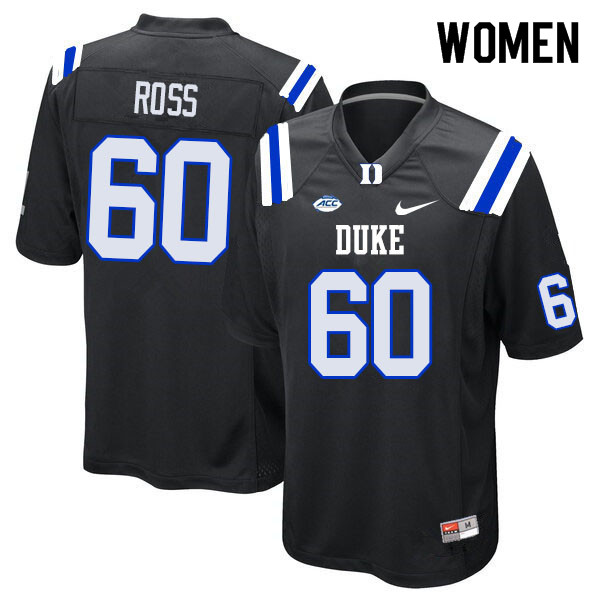 Women #60 Colin Ross Duke Blue Devils College Football Jerseys Sale-Black